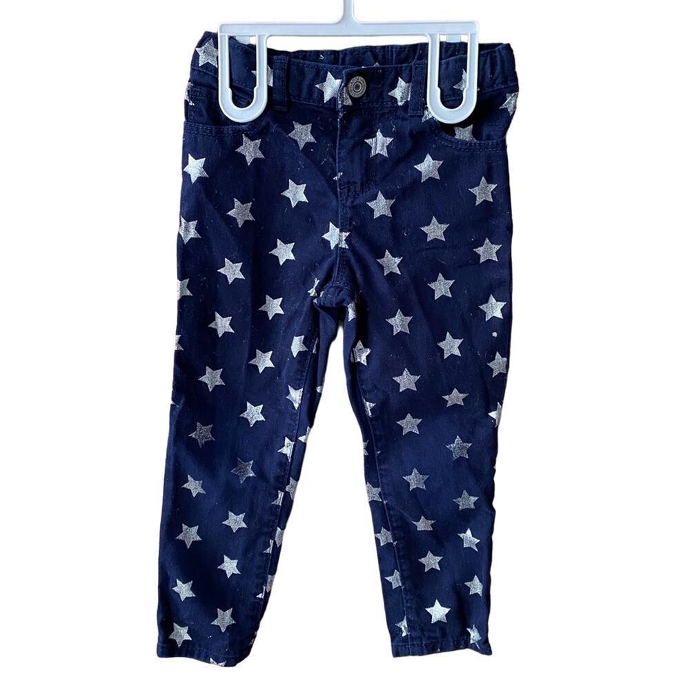 Gap Kids Girlfriend Jeans sz 4T Star Print Jeans adjustable waist tabs